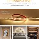 AC 120V LED Strip Lights 3.28 Foot Warm White with US Plug 1M Cuttable LED Lights SMD 2835 110 Volt LED Tape Lights for Bedroom Kitchen Under Cabinet Lighting(Warm White, 3.28ft)