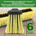 18 Inches Push Broom Outdoor- Heavy Duty Commercial Broom with 64.5" Long Handle and Stiff Bristles for Patio Garage Deck Concrete Wood Stone Tile Driveway Yard Warehouse Shop Floor Cleaning
