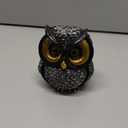 Owl Statue Home Decor, Small Figurines for Shelves, Office, Living Room, Decorative Gift for Owl Lovers (Sliver)