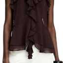 GORGLITTER Women's Ruffle Going Out Tops Y2k Halter Flowy Concert Outfits (Red, S)