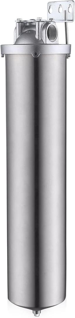 NSF/ANSI 42 Certification Big+ Stainless Steel Filter Housing for 20Length,4.5"OD Filter Cartridge, Drain Valve Style C (Square Head)