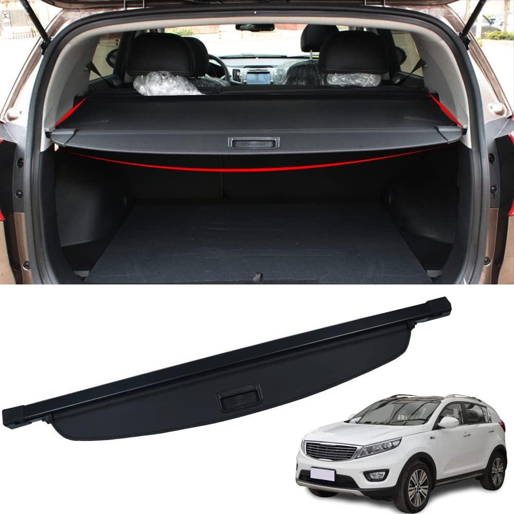 Marretoo for Kia Sportage Cargo Cover 2011 2012 2013 2014 2015 2016 for Kia Sportage Accessories Black Retractable Trunk Cover Security Shield Shade
