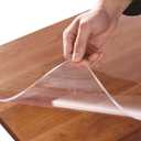 Square 48x48 Inches 1.5mm Thick Transparent Table Protector Waterproof PVC Table Pad Desk Cover Plastic Desk Mat for Night Stand Sofa Side End Dresser Coffee Table Heat Resistant Non-Slip (Clear)