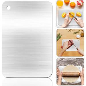 Stainless Steel Cutting Boards for Kitchen - Food Grade, Non-Stick Chopping Board for Meat, Fruit, Vegetables - Dishwasher Safe (12 x 8 in)