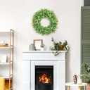 Betylifoy Boxwood Wreath for Front Door 20" Artificial Eucalyptus Leaves Wreaths Fake Greenery Outdoor Wreath Summer Door Wreaths for Porch Window Wall Farmhouse Hanging Decor