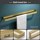 Bathroom Hardware Accessories Set Brushed Gold Towel Bar Set Square Bathroom Accessories Kit 4-Piece Towel Holder Set Stainless Steel Wall Mounted,23.6 Inch Towel Bar