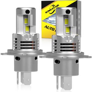 H4 Light Bulbs Hi/Low Beam,Super Bright Upgraded 900% 50000LM Brightness,1:1 Halogen Mini Size, 10-Year Lifespan, Plug and Play, H4/9003 Fog Bulbs,Pack of 2