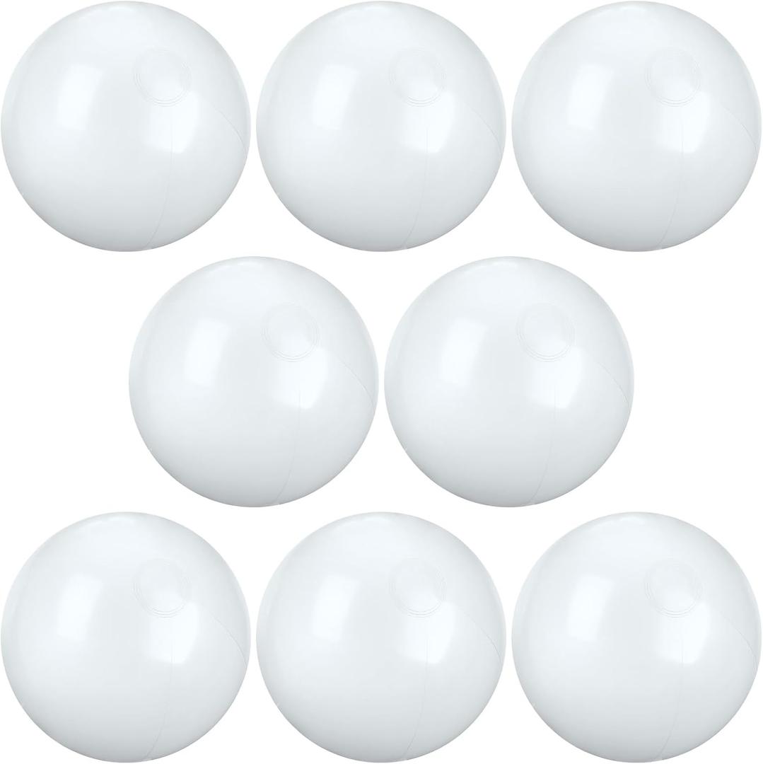 8 Pcs 12 Inch Solid Red Beach Balls Inflatable Beach Ball Bulk Large Blow up Pool Game Toys