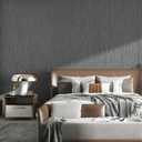 Haimin Grasscloth Wallpaper Textured 24in X 393in Fabric Contact Paper Gray Wall Paper Textured Linen Wallpaper Peel and Stick Self-Adhesive Thick Vinyl Embossed Film Wallpaper (Gray)