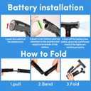 Walking Cane for Men & Women with Alarm, LED Light and Foldable Handle, Foldable, Adjustable, Lightweight, Free Self Standing Walking Cane for Seniors & Adults