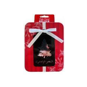 Surface Packaging Red Foil Tree Gift Card Holder Tin
