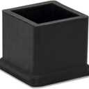 Flyshop 20 Pieces 25 x 25mm Rubber Chair Leg Caps Square, Non-Slip Protective Caps for Chair Legs, Floor Protectors Noise Reduction, Durable Foot Covers, Black Furniture Feet Gliders