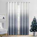 Ombre Full Blackout Curtain Panels 95 Inches Long Farmhouse Bedroom Drapes Energy Efficient Thermal Insulated Window Treatment Set with Grommets Gradient Print Cream White to Indigo Blue, 50"x95"x2