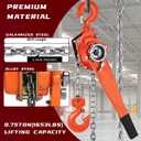 MYOYAY Lever Chain Hoist Come Along 3/4 TON 1650 LBS Capacity Heavy Duty Ratchet Chain Hoist Chain Come Along 20 feet Ratchet Puller with 2 Hooks for Lifting Goods & Dragging Loads Garage Factory Dock