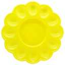 Platter Tray for Boiled Eggs  - Decorative Plastic Deviled Plate - Easter Serving Egg Dish - Holiday Egg Server - 9.44" - Yellow