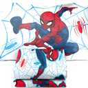 Jay Franco Marvel Spiderman Webtastic 4 Piece Toddler Size Bed Set  Super Soft Microfiber Bed Set Includes Toddler Size Reversible Comforter & Sheet Set Bedding (Official Marvel Product)