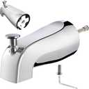 Universal Slip-On Tub Spout with Diverter - 5" Bathtub Faucet, Fits 1/2" Copper Piper (5/8" Diameter) Compatible with American Standard 8888026.002 Tub Spout - Chrome