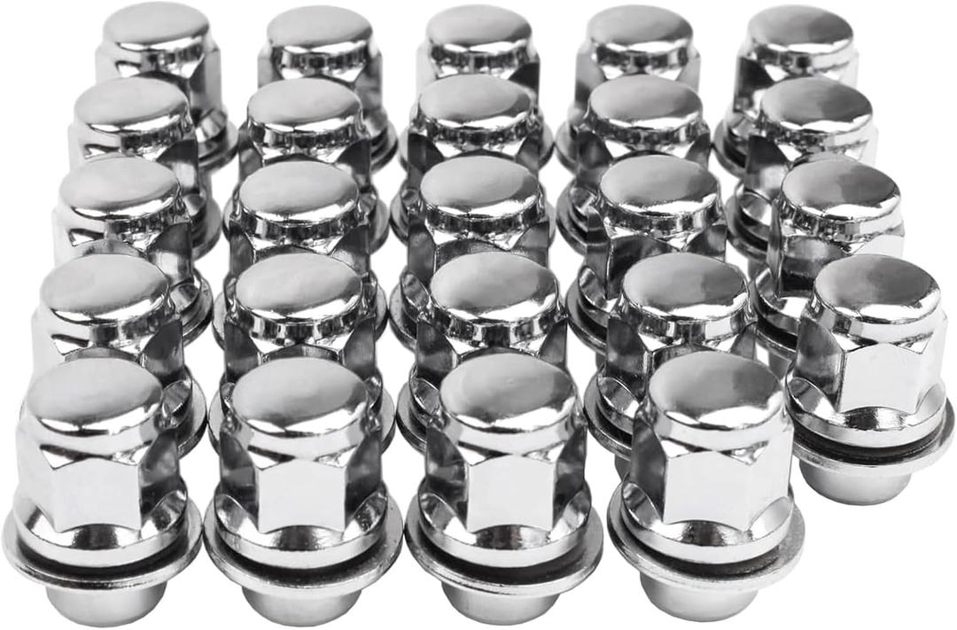 12x1.5 Lug Nuts 20 Pcs Chrome Closed End Mag Style Lug Nuts with Washer 13/16" (21mm) Hex Compatible with Toyota Camry/Corolla/Tacoma Lexus