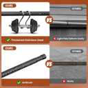 Sliding Door Security Bar, 17.1-51" Adjustable Lock Bar with Rubber Tips, 1.25" Thickened Metal for Sliding Window & Door, Black, Fortify Your Home Entry Points