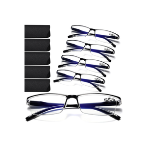 Gaoye Blue Light Blocking Glasses - Anti UV Ray Computer Gaming Glasses, Blue Blockers Glasses For Women/Men, Magnification Strength 2.25 ×, Pack Of 6