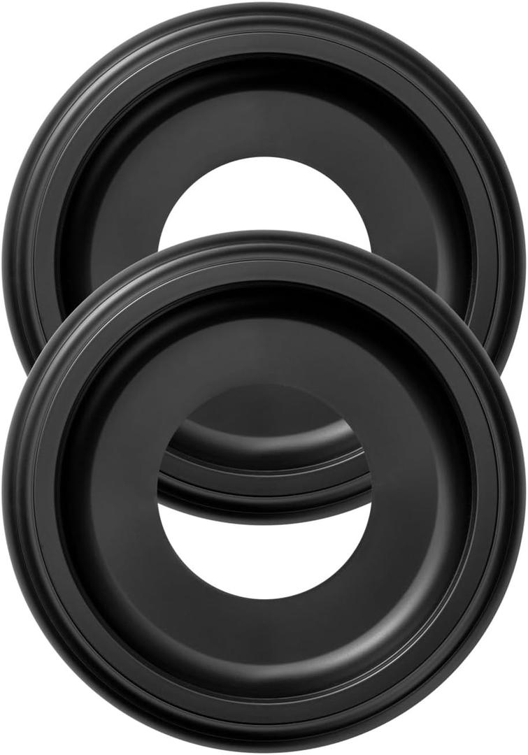 2 Pack Black Molded Nylon Ceiling Medallion for Light Fixtures and Ceiling Fans 10"OD x 4"ID x 1-2/8 "P (Fits Canopies up to7-1/4")