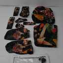 Fabbay 11  Pcs Mushroom Car Seat Covers Set with Protectors Steering Wheel Seat Belt Cover Floor Mat Armrest Cushion Key Chains Auto Interior Accessories for Women(Dark)