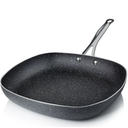 Granitestone Nonstick Fry Pan Set 9.5inch Deep Square Frying Pan Frying Basket Steamer Glass Lid 5 Pcs