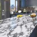 Livelynine 197x24 Inch Marble Contact Paper Peel and Stick Countertops for Kitchen Waterproof Granite Countertop Paper Marble Wallpaper Granite Paper for Furniture Desk Cover Bathroom Vanity Wide