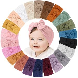 Jesries 22 Pcs Baby Headbands, Baby Girl Bows, Stretch Nylon Hairbands, Purple