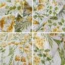 Summer Floral Quilt Full/Queen Size Lightweight Yellow Green Blossom Bedspread Flowers Leaves Botanical Coverlet Set Light Thin Soft Plant Bed Cover Garden Bedding Daybed Cover Home Decor
