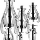 6-Piece Bearing Puller Set, 1"-8" Gear & Pulley Puller, 3-Jaw Industrial Tool with Reversible Jaws
