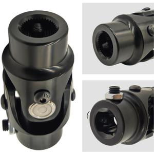3/4" 36 Spline X 3/4" DD Steering Shaft U Joint Single Universal Joint Coupling (Black, 3-1/4" Length)