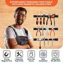 Magnetic Tool Holder Strip 16", Heavy Duty Magnetic Tool Organizer with Mounting Brackets and Screws, Tool Magnet Bar Rack for Garage Organization, Home, and Workshop Accessories, 4 Pack