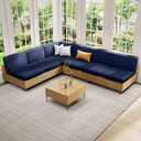 hyha Outdoor Couch Cushion Covers, Sectional Couch Sofa Covers Washable, Jacquard Diamond Lattice, Stretch Sofa Seat Cushion Cover for Indoor/Outdoor Patio Furniture (1 Piece for Medium, Navy)