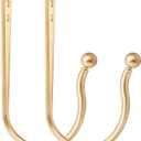 Mini Ball Curtain Holdbacks 4 Pack,Solid Zinc Alloy Wall Mounted Curtain Tiebacks & Hooks, Unique Shape Curtain Holders Modern Curtain Pull Backs for Drapes, Curtains,Warm Gold