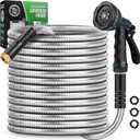 Garden Hose 75 FT with 10-Function Nozzle, Leak-proof Metal Connector Hose, No Knots, Kink-Free, Lighter, Anti-Pets, Wear-Resistant, 3/4 GHT, Water Hose for Garden, Yard, Outdoor