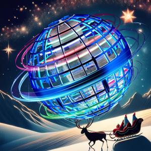 2025 Upgraded Flying Orb Ball Toy with LED Lights, Cosmic Boomerang Hover Orb Ball for Kids & Adults, for Indoor/Outdoor Fun Cool Holiday Magic Toy (Blue)