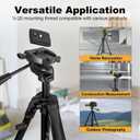 PREXISO Professional Laser Level Tripod - 61 Inch Sturdy Aluminum Tripod for Laser Levels, Lightweight Extendable Tripods Stand with Bag, Anti-Slip Feet, Quick Release Plate with 1/4" Thread