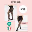CALZITALY High Waist tights Control Top Shaping Nylons, Shaping Pantyhose, 20 Denier Sheer Shaping Tights for All Day Use (Black, L)