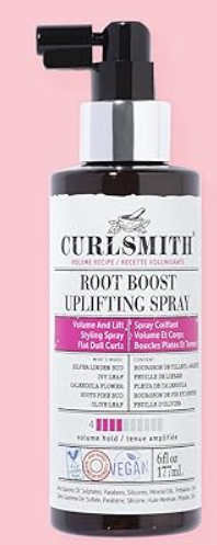 CURLSMITH Root Boost Uplifting Spray - Root lifting Spray for Curly Hair, Lightweight Curl Volumizer, For all Curl Types, For Flat Dull Curls, Vegan & Cruelty Free (6 oz)