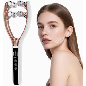 Facial Massager Wireless Face Massager Tool, Facial Roller Skin Care Tool for Women, Rechargeable V-Shape Sculpting & Puffiness Relief Tool, Face Roller Lymphatic Drainage for Home & Travel Use