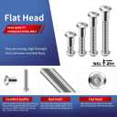 1/4-20 x 3 Inch 20Pcs Flat Head Hex Socket Cap Screws Bolts Barrel Nuts Kit, 304 Stainless Steel 18-8, Full Thread by SG TZH (with Hex Spanner) (Silver)