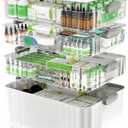 4-Tier Medicine Organizer - Portable Medicine Cabinet with Plastic Handle, Multipurpose Medical Box, Empty First Aid Kit for Home