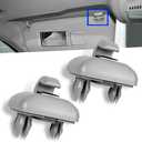 JawGrew Pack of 2 Car Sun Visor Hook, Plastic Durable Rust-Proof Visor Hook Clip Bracket, Precise Fit Replacement 8E0857563AE59 8U0857562A, Compatible with Audi A1 A3 A4L A5 A6L A7 Q3 Q5 Q7 (Gray)
