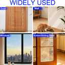 KEBE Door Scratch Protector, Large 36" x 24" & 0.8mm Thick Heavy Duty Anti-Scratch Shield, Clear Door Guard with Strong Removable Adhesive, Easy-to-Install Dog Cat Scratch Guard for Indoors Outdoors