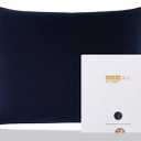 ZIMASILK 100% Pure Mulberry Silk Pillowcase for Hair and Skin Health,Soft and Smooth,Both Sides Premium Grade 6A Silk,600 Thread Count,with Hidden Zipper,1pc (Queen 20''x30'',Navy Blue)