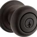 Kwikset Hancock Entry Door Knob with Lock and Key, Secure Keyed Handle Exterior, Front Entrance and Bedroom, Venetian Bronze, Pick Resistant SmartKey Rekey Security and Microban (Keyed Entry)