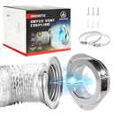 Annatuoli DV180 Magnetic Dryer Vent Coupling, Airtight Seal Magntic Drver Vent Connector Kit, Including 6-Ply Aluminum Foil Duct and 2 Clamps, Easy to Clean Quick Connector