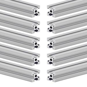 2020 T-Slot Aluminum Extrusion Profile, 10PCS 48" European Standard Anodized Linear Rail Guide for 3D Printer & CNC DIY, High-Strength Construction - Silver