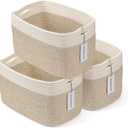 Cotton Rope storage Basket Bins Woven Basket for Organizing Shelves 15X10X9.3" Rectangle Decorative Baskets For storage Clothes Toys Books Towels Nursery basket organizer 3 pack white and brown